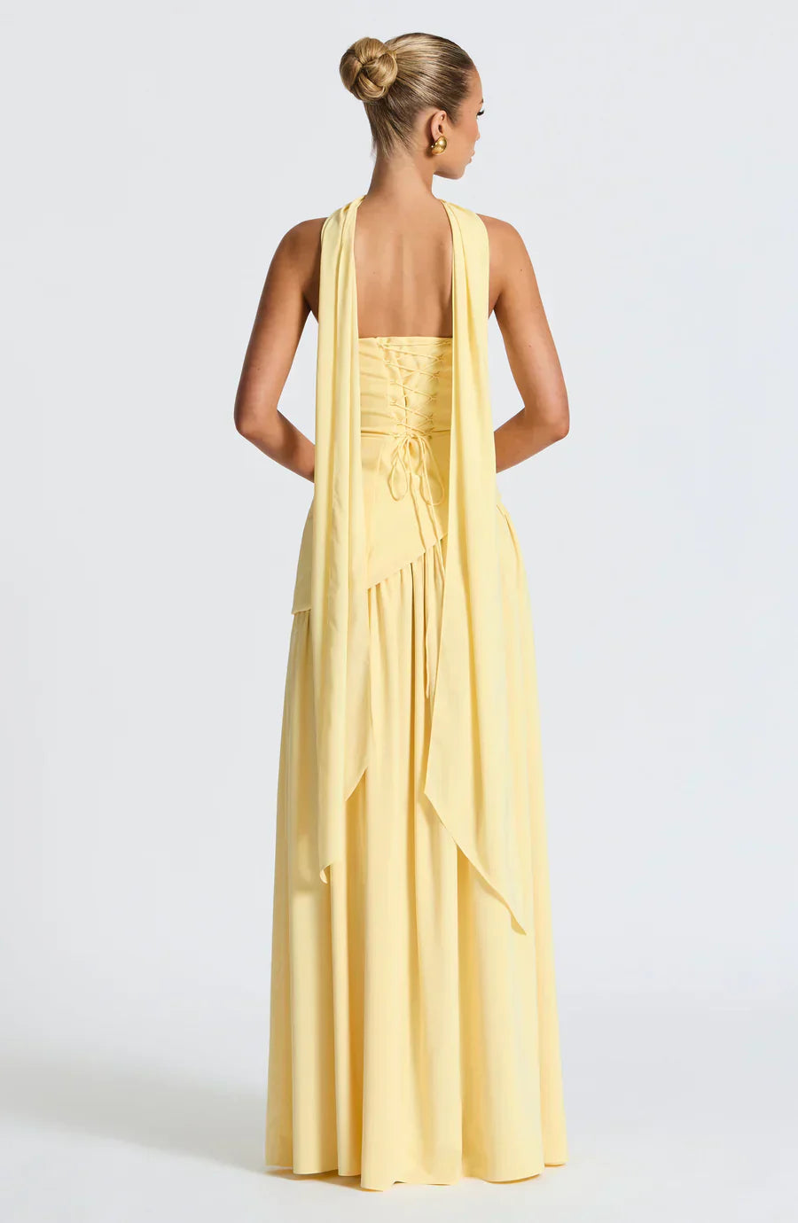 Renata Women's Evening Maxi Dress – Two-Tone Strapless Dress with High Slit