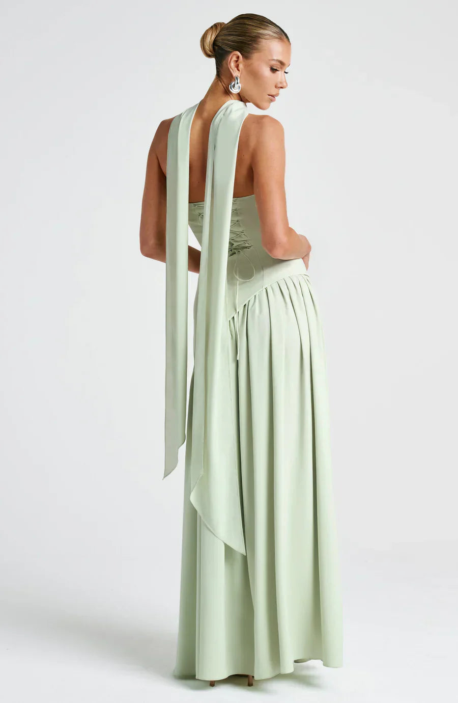 Renata Women's Evening Maxi Dress – Two-Tone Strapless Dress with High Slit