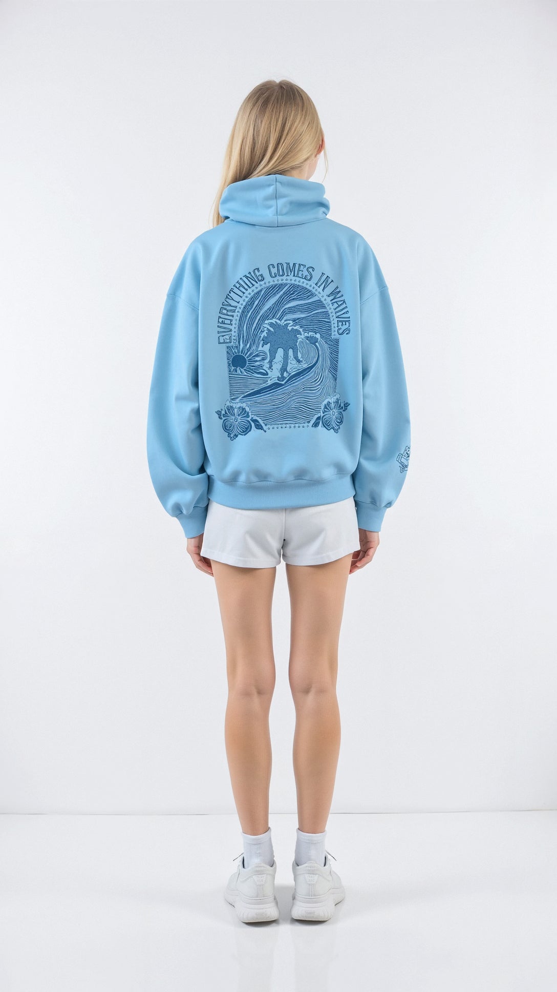 Anika Women's Hoodie Set – Oversized Hoodie and Shorts Lounge Set with Floral Print