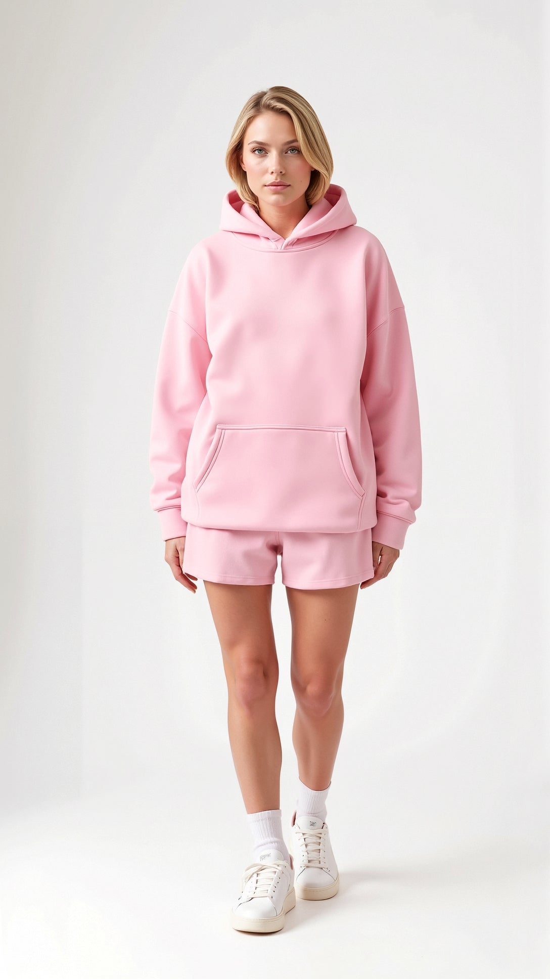 Anika Women's Hoodie Set – Oversized Hoodie and Shorts Lounge Set with Floral Print