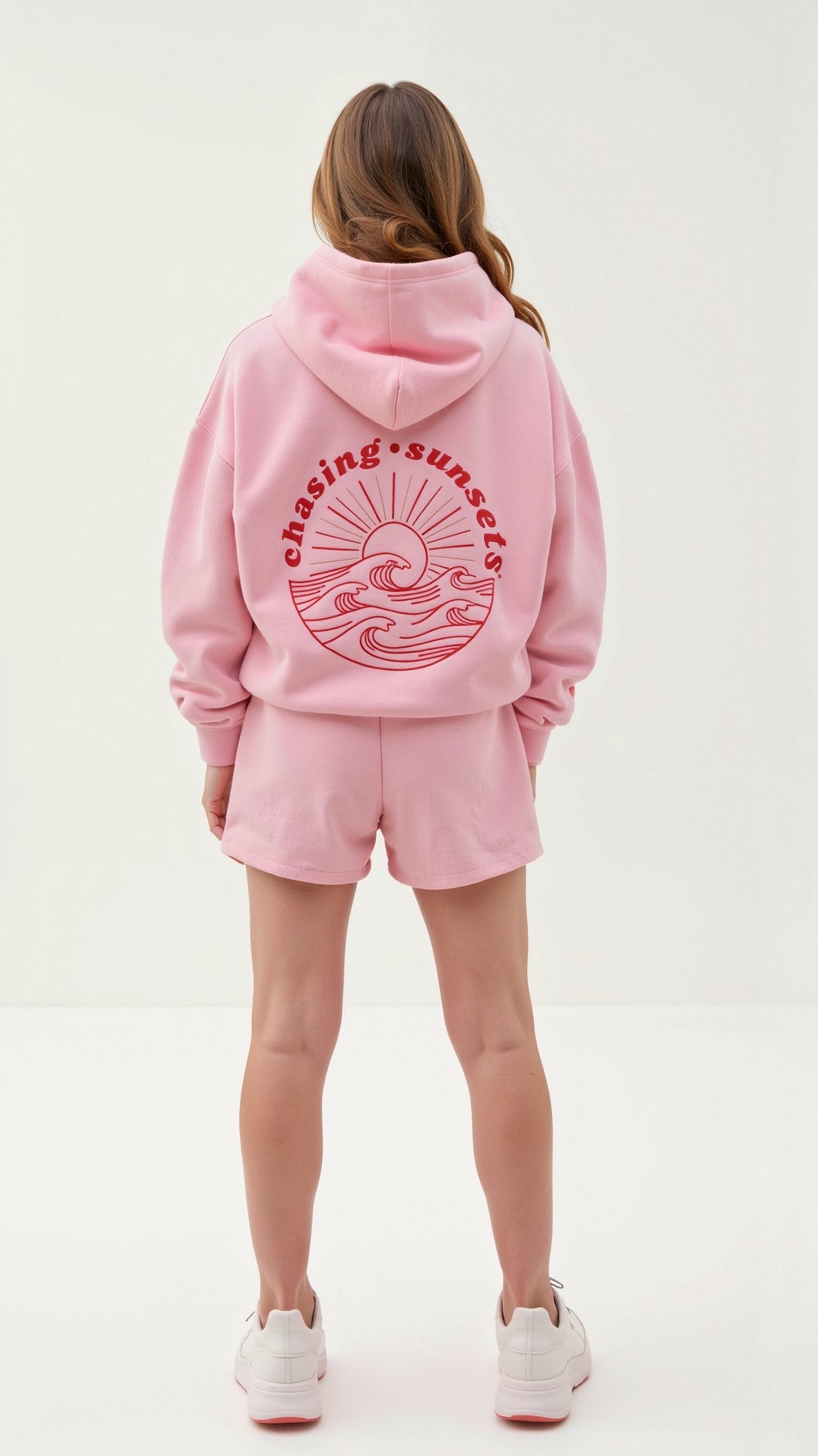 Anika Women's Hoodie Set – Oversized Hoodie and Shorts Lounge Set with Floral Print