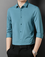 Matteo Men's Wrinkle-Free Shirt – Stretch Button-Up Shirt for Business & Casual Wear
