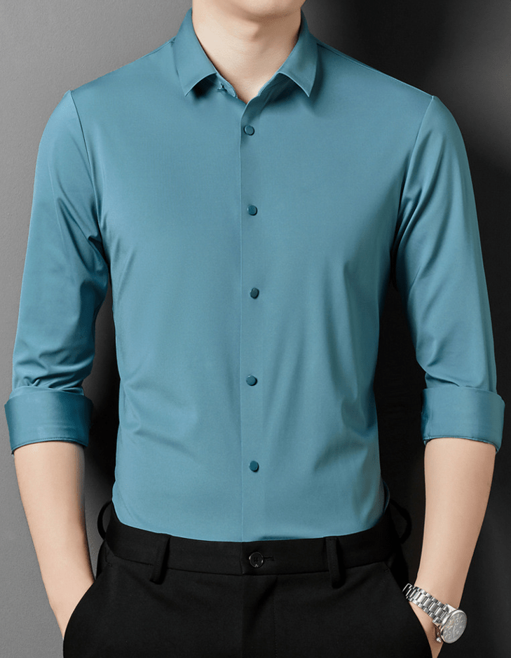 Matteo Men's Wrinkle-Free Shirt – Stretch Button-Up Shirt for Business & Casual Wear