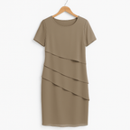 Mireya Women's Chiffon Dress – Layered Midi Dress with Elegant Flowing Silhouette