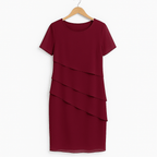 Mireya Women's Chiffon Dress – Layered Midi Dress with Elegant Flowing Silhouette