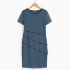 Mireya Women's Chiffon Dress – Layered Midi Dress with Elegant Flowing Silhouette