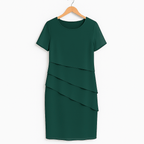 Mireya Women's Chiffon Dress – Layered Midi Dress with Elegant Flowing Silhouette