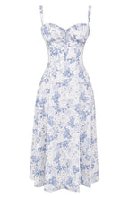 Elodie Women's Corset Midi Dress – Floral A-Line Dress with Side Slit