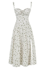 Elodie Women's Corset Midi Dress – Floral A-Line Dress with Side Slit