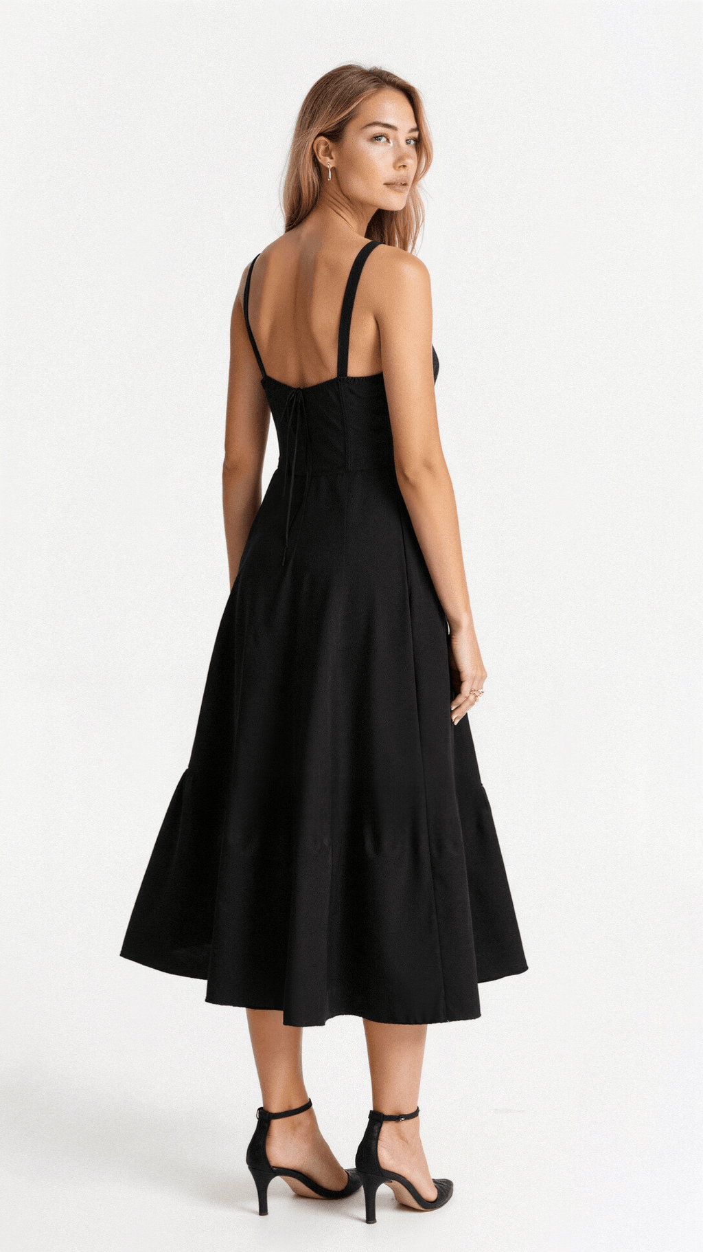 Elodie Women's Corset Midi Dress – Floral A-Line Dress with Side Slit