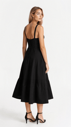 Elodie Women's Corset Midi Dress – Floral A-Line Dress with Side Slit
