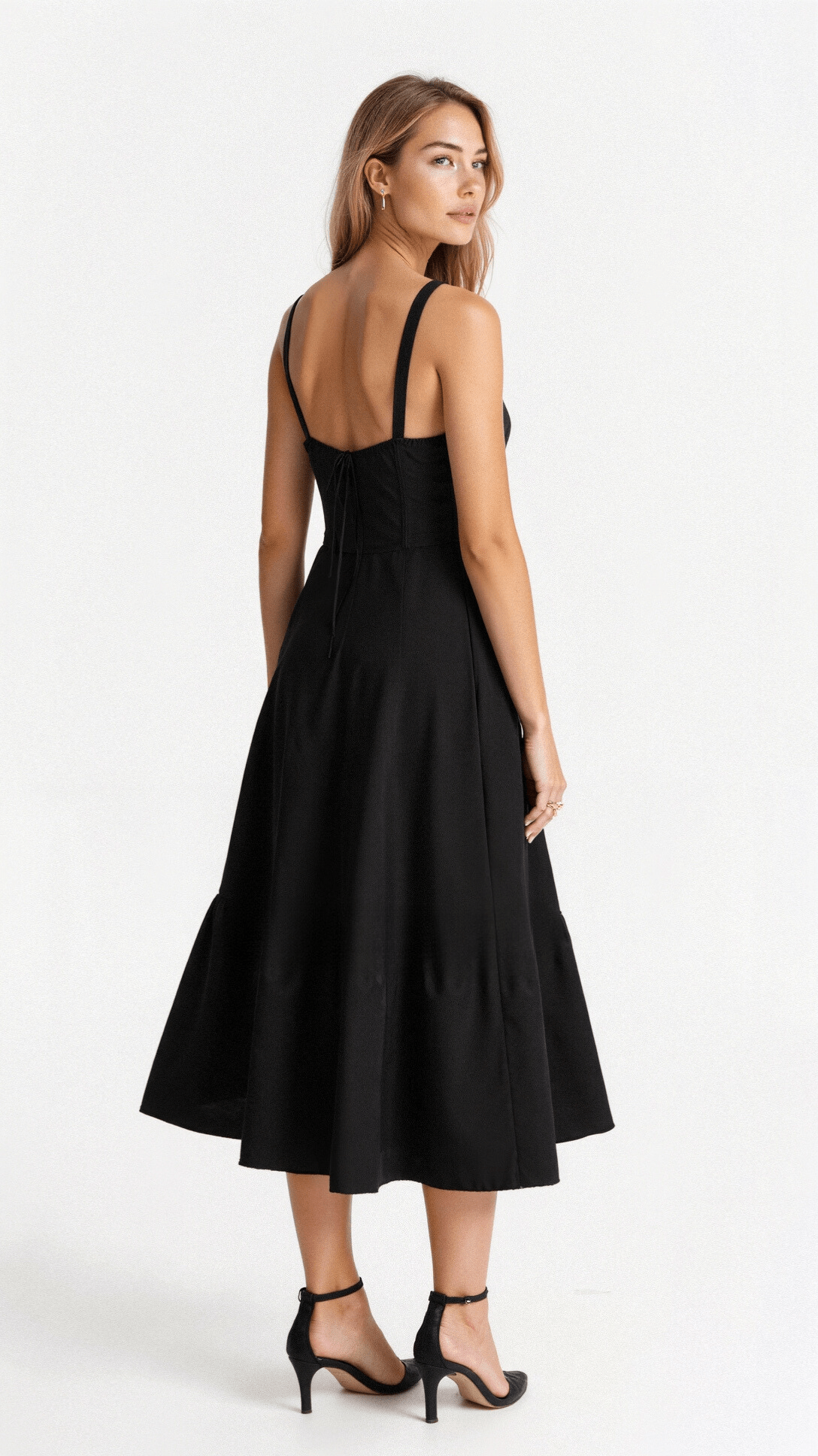 Elodie Women's Corset Midi Dress – Floral A-Line Dress with Side Slit