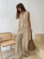 Freya Women’s Linen Set – Effortless Summer Elegance and Comfort
