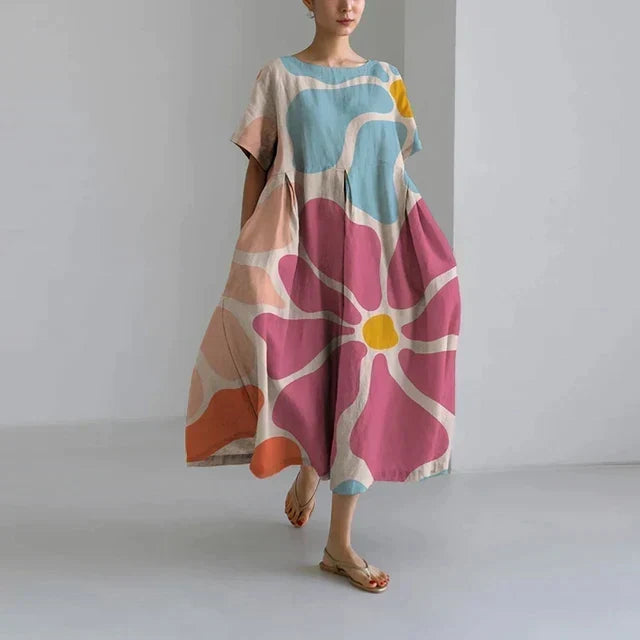 Nadia Women's Dress – Sophisticated Floral Print, Breathable Comfort & Easy Fit