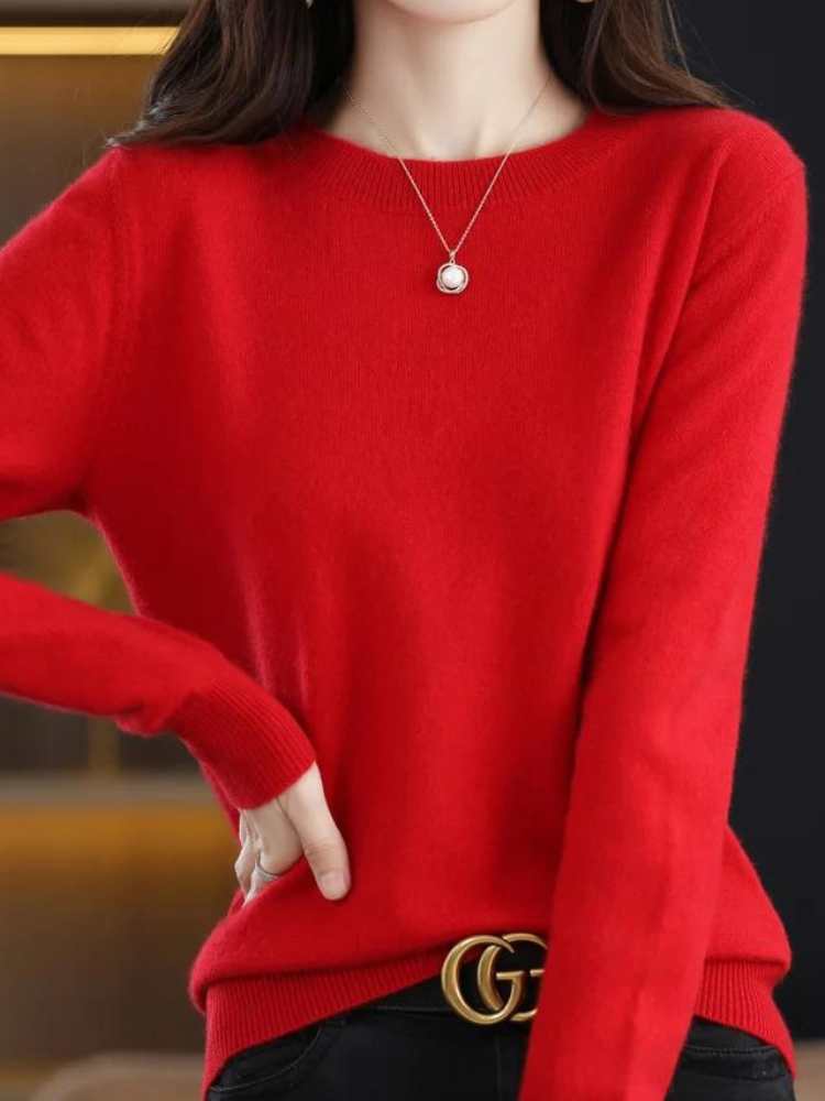Isadora Women's Knit Sweater – Elegant Soft Pullover with Timeless Modern Style