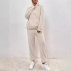 Thomas Women's Set – Gentle Fleece Pajamas with Hood & Relaxed Pants for Winter