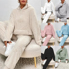 Thomas Women's Set – Gentle Fleece Pajamas with Hood & Relaxed Pants for Winter