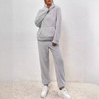 Thomas Women's Set – Gentle Fleece Pajamas with Hood & Relaxed Pants for Winter