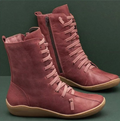 Andrea Women’s Leather Boots – Handmade Comfort Boots with Non-Slip Sole & Zip Design