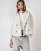 Isabella Women's Jacket – Short Wrap-Style Wool Coat, Refined & Cozy for Winter