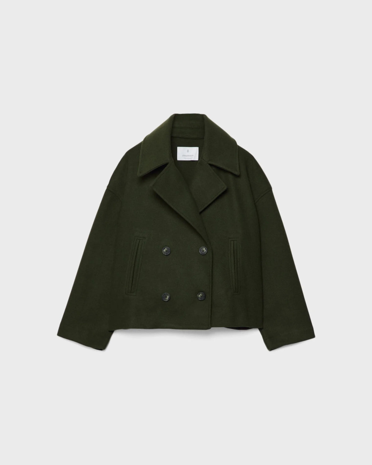 Sabrina Women's Cropped Wool Blend Jacket – Elegant Double-Breasted Winter Coat