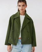 Isabella Women's Jacket – Short Wrap-Style Wool Coat, Refined & Cozy for Winter