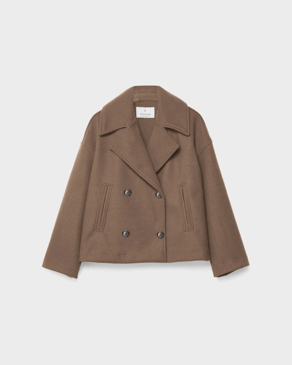 Vanessa Women’s Wool Blend Jacket – Elegant Cropped Winter Coat with Wide Lapels