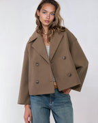 Isabella Women's Jacket – Short Wrap-Style Wool Coat, Refined & Cozy for Winter