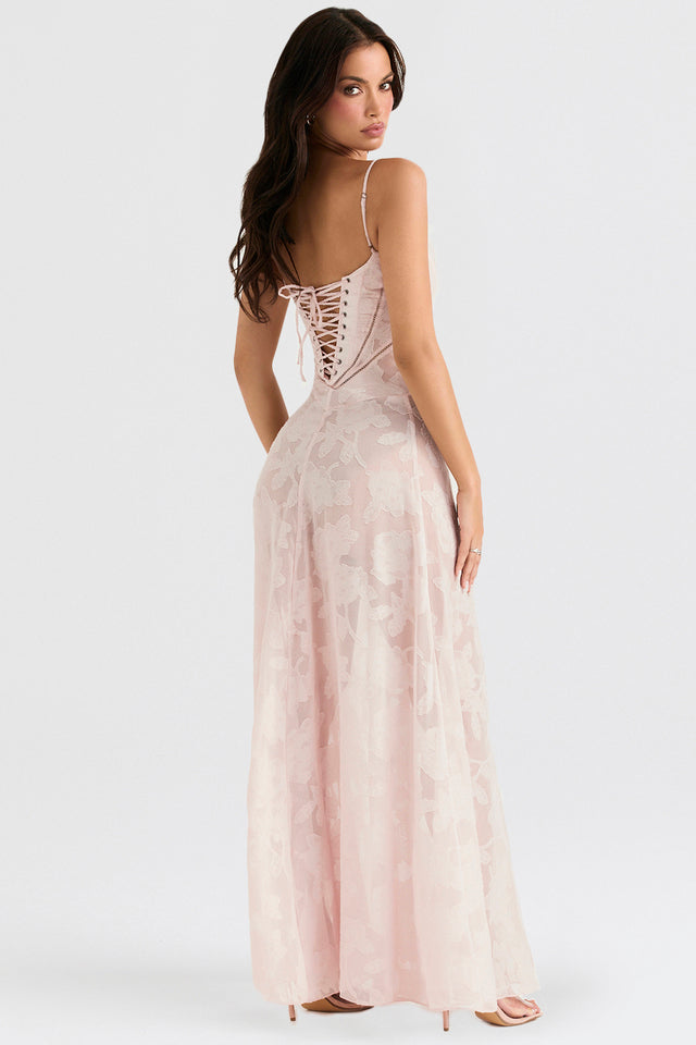Kandace Women’s Lace Evening Dress – Sparkly Maxi Dress with Adjustable Straps
