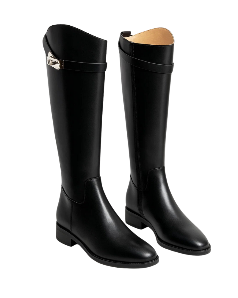 Scott Women's Below-the-Knee Boots – Minimalist Design, Cozy Low Heel & Chic Style