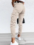 Avery Women's High-Waisted Cargo Pants – Tapered Utility Trousers with Functional Pockets