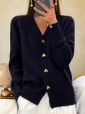 Percy Women's Cardigan – Cozy Sophisticated Cardigan with Heart-Shaped Buttons