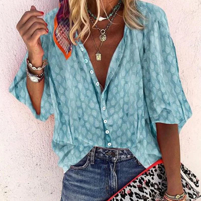 Colette Women's Summer Blouse – Lightweight Breathable Shirt with Elegant Relaxed Fit