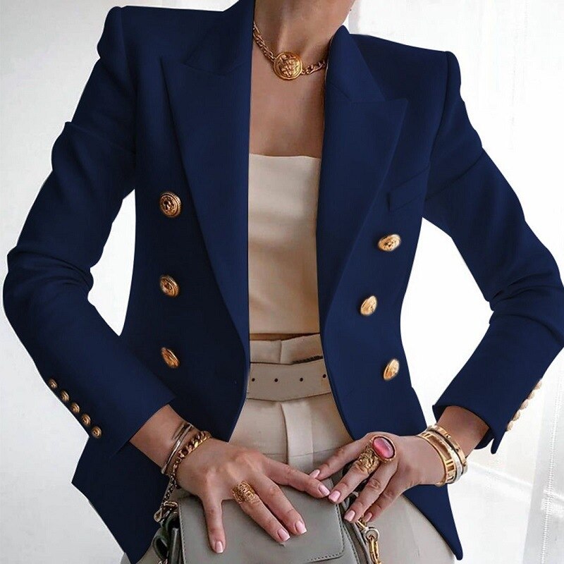 Hailey Women’s Elegant Blazer – Tailored Long Sleeve Jacket for Office & Casual Wear