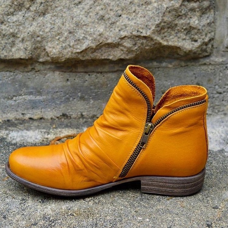 Valentina Women’s Leather Boots – Elegant Zip-Up Boots with Timeless Comfort