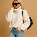 Hyacinth Women’s Turtleneck Sweater – Warm Knit Jumper with Soft Chunky Fit