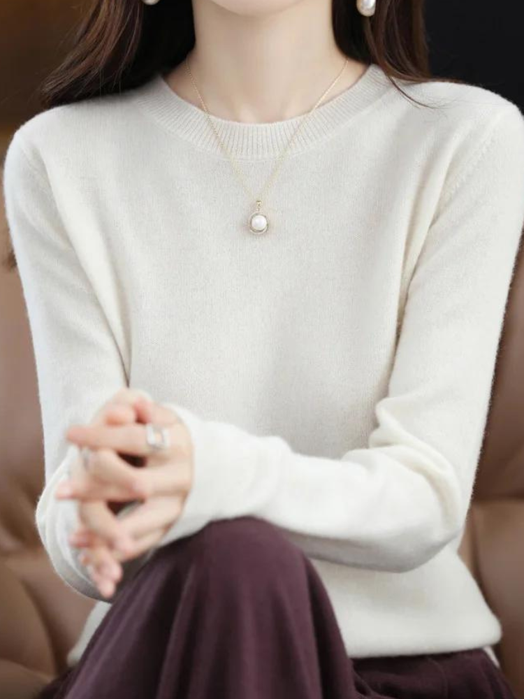 Isadora Women's Knit Sweater – Elegant Soft Pullover with Timeless Modern Style